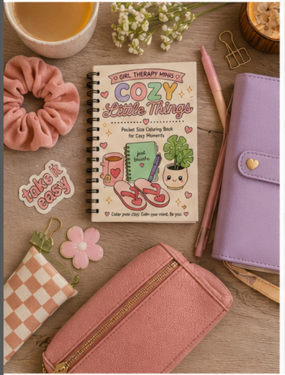 Girl Therpy Mini: Cozy Little Things | Pocket Sized Coloring Book