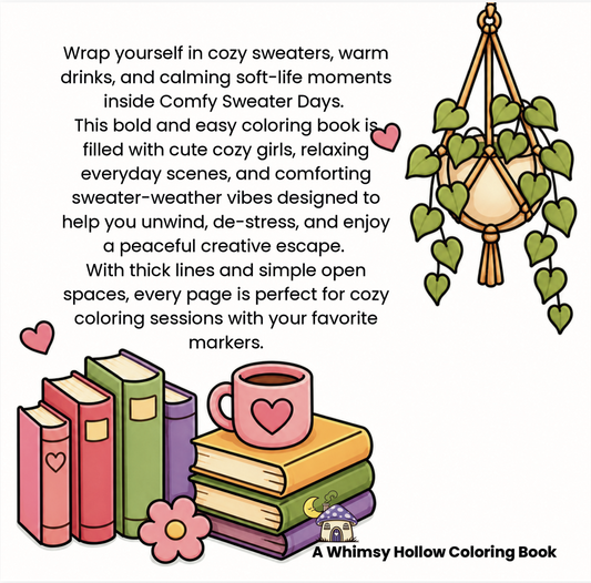 Girl Therapy: Comfy Sweater Days | Cozy Coloring Book