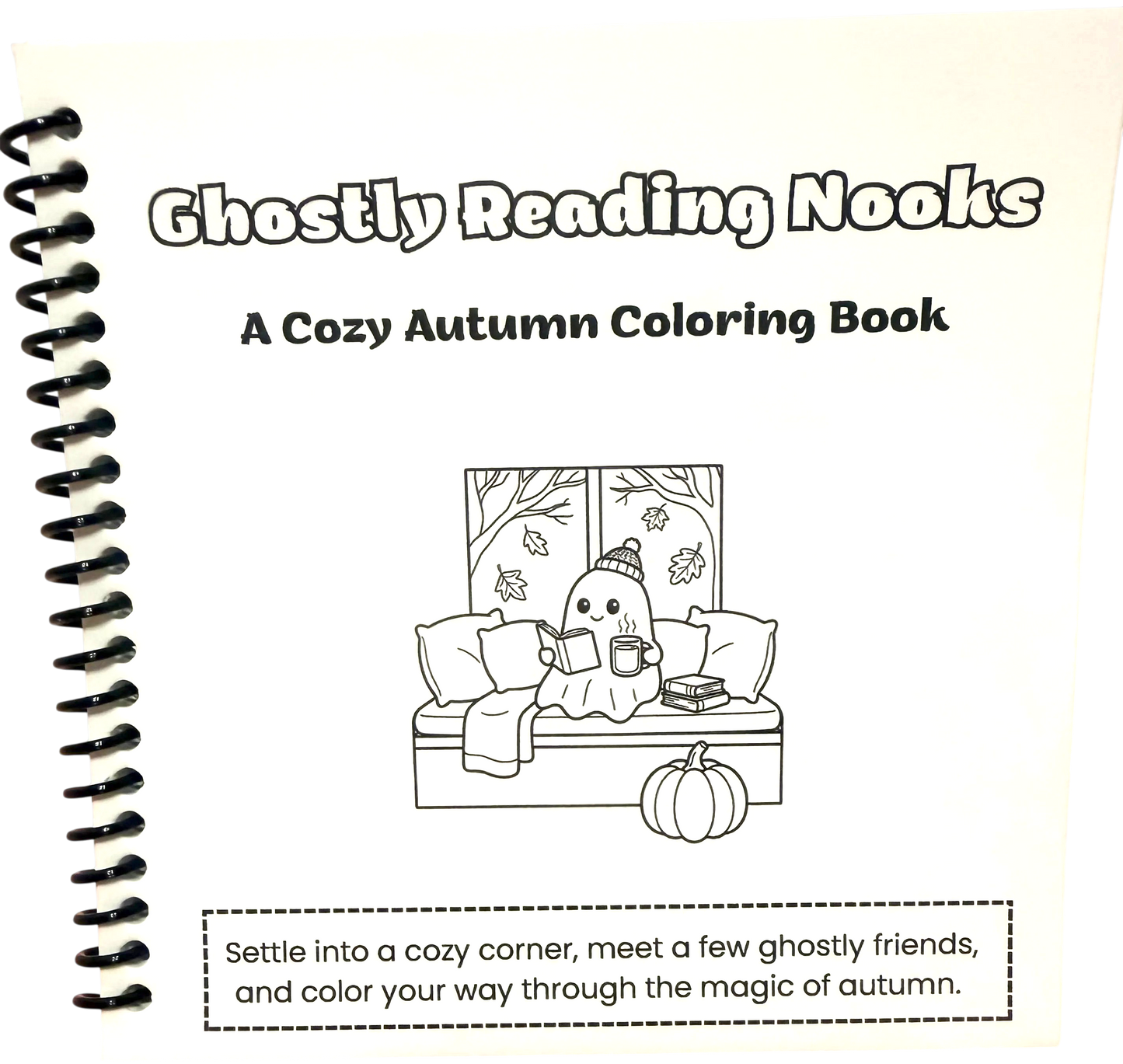 Ghostly Reading Nooks | Little Squares 5x5 Cozy Autumn Coloring Book