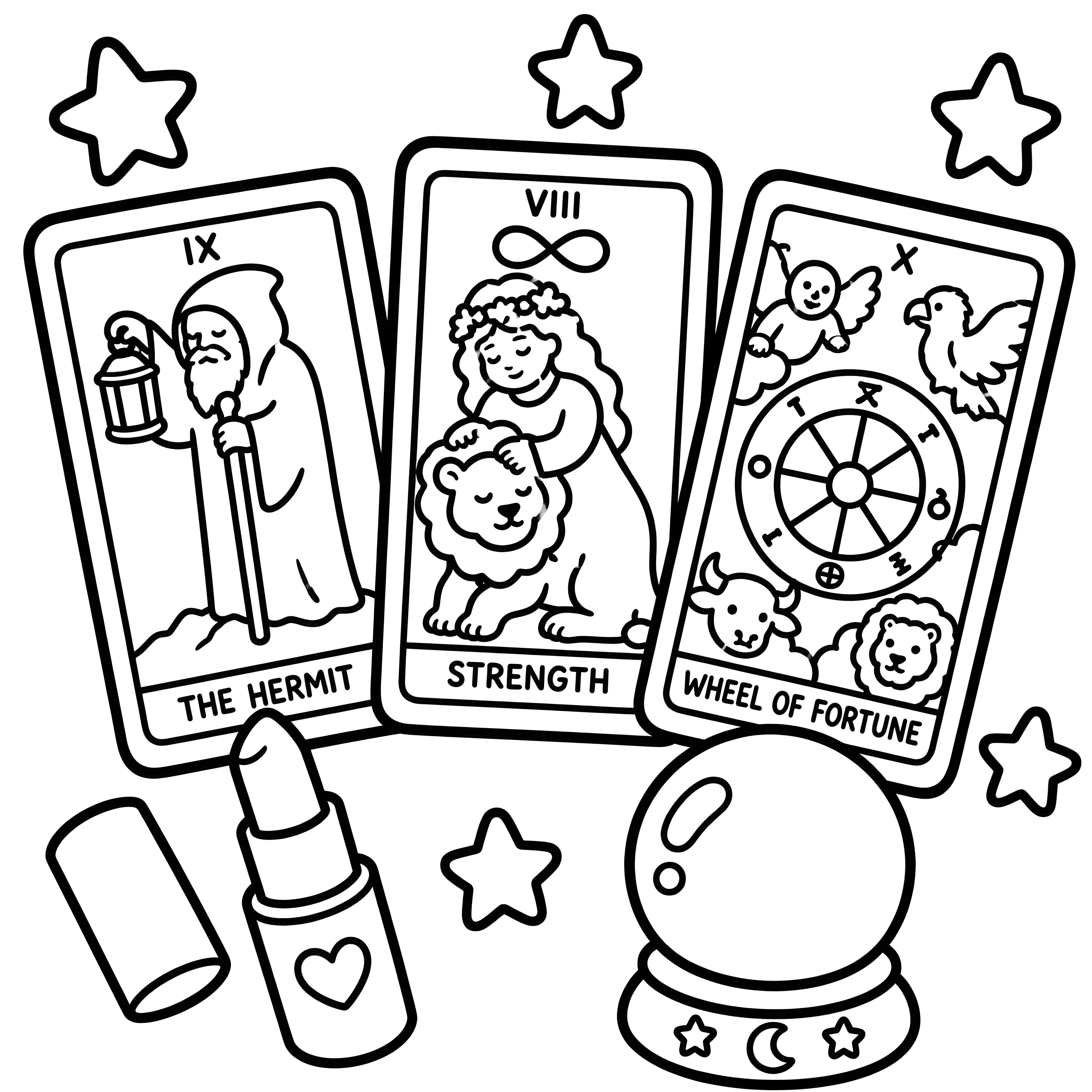 Soft Moon Tarot Coloring Book | Bold & Easy Cozy Mystical Coloring Book