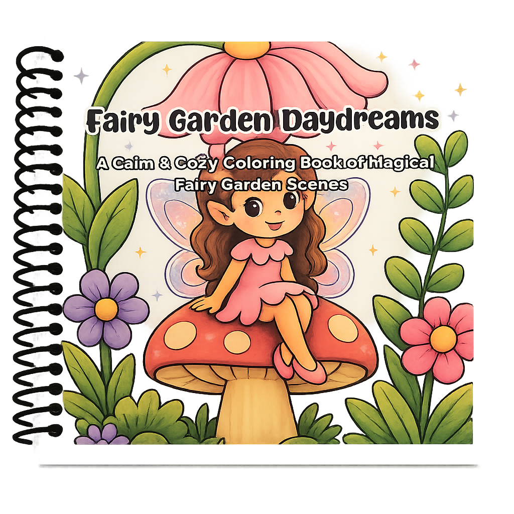 Fairy Garden Daydreams Coloring Book | Little Squares Collection | 5×5 Spiral-Bound