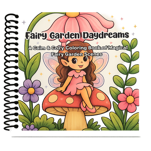 Fairy Garden Daydreams Coloring Book | Little Squares Collection | 5×5 Spiral-Bound