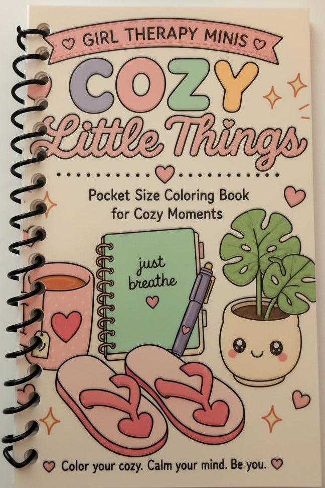 Girl Therapy Mini: Cozy Little Things | Pocket Sized Coloring Book