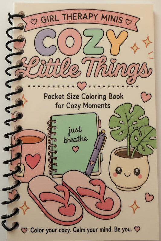 Girl Therapy Mini: Cozy Little Things | Pocket Sized Coloring Book