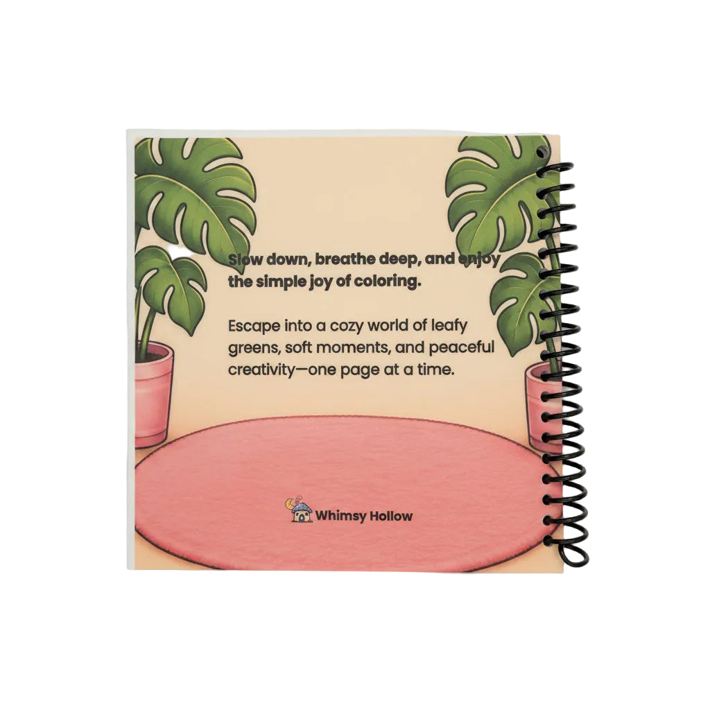 Monstera Soft Life Coloring Book | Little Squares Collection | 5×5 Spiral-Bound