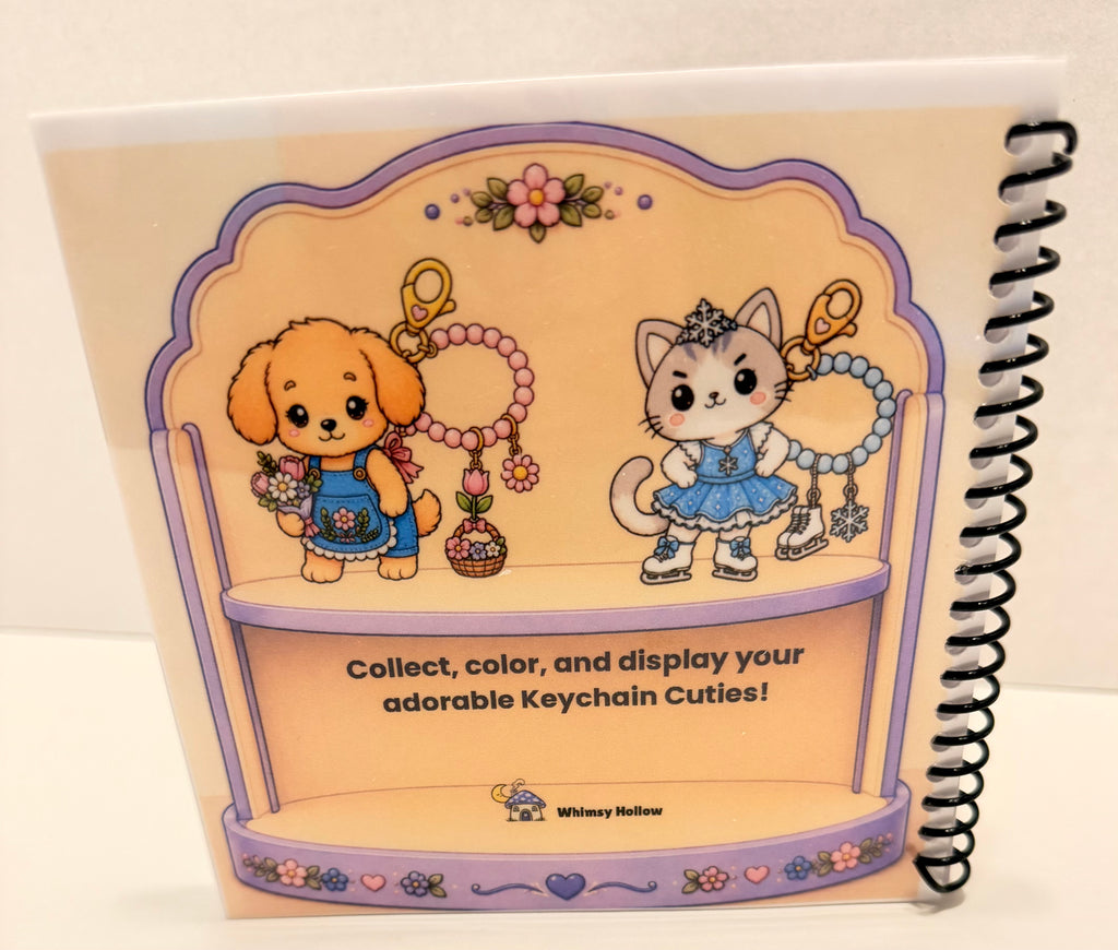 Keychain Cuties Coloring Book | Cute Kawaii Animal Keychain Charms to Color