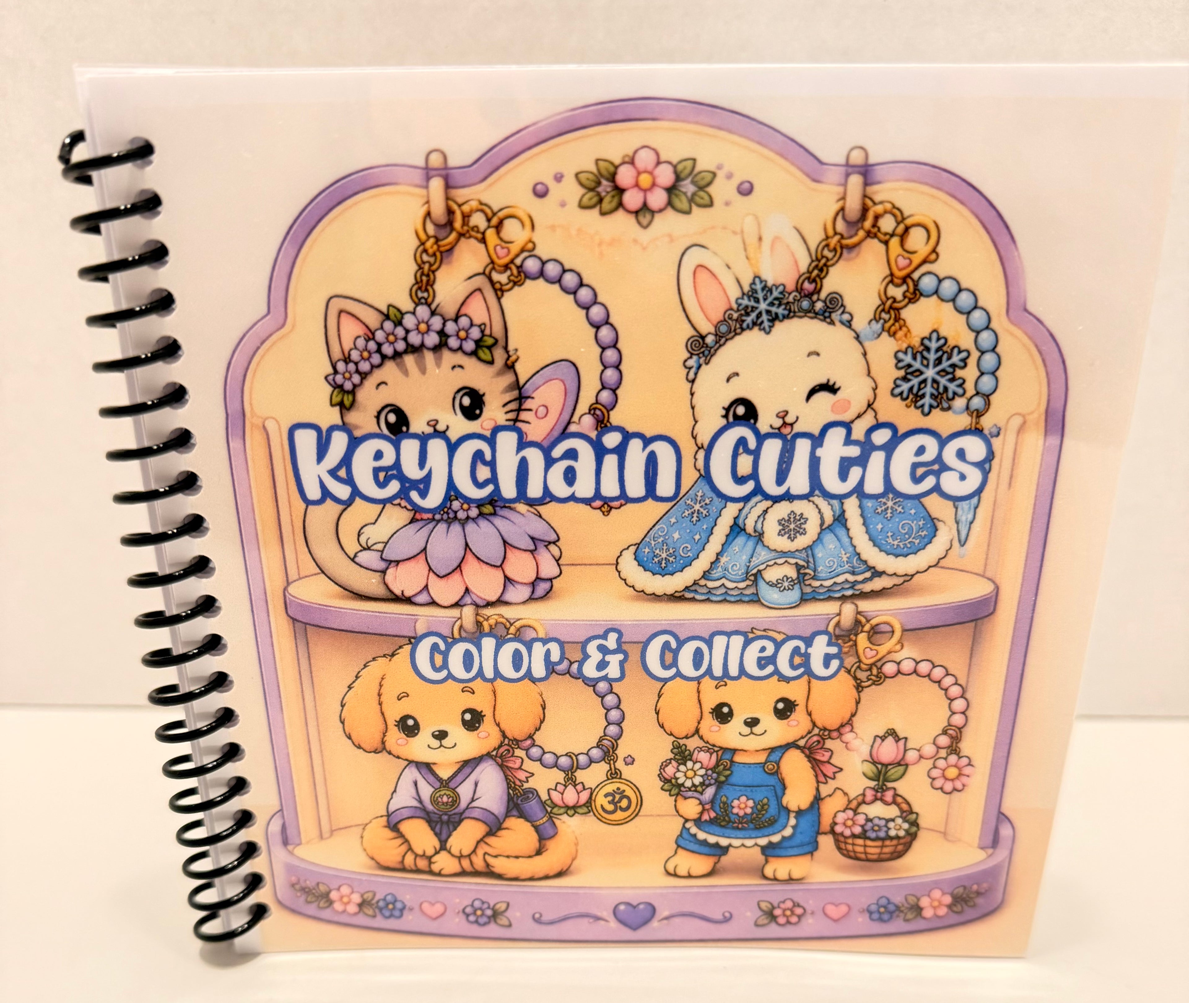 Keychain Cuties Coloring Book | Cute Kawaii Animal Keychain Charms to Color