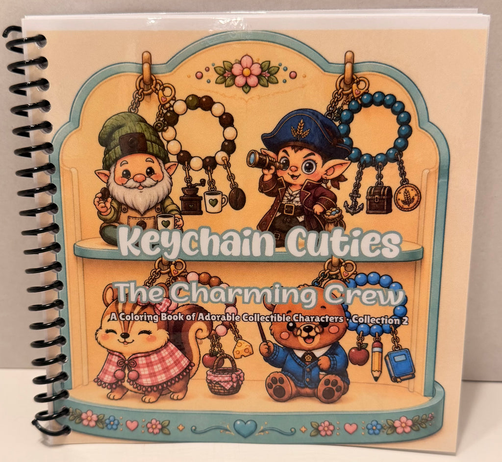Keychain Cuties Coloring Book – Volume 2 | Little Squares Collection | 5 x 5 Coloring Book