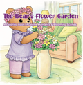 Illustration of a bear holding flowers next to a vase on a couch, with 'The Bear's Flower Garden' text above.