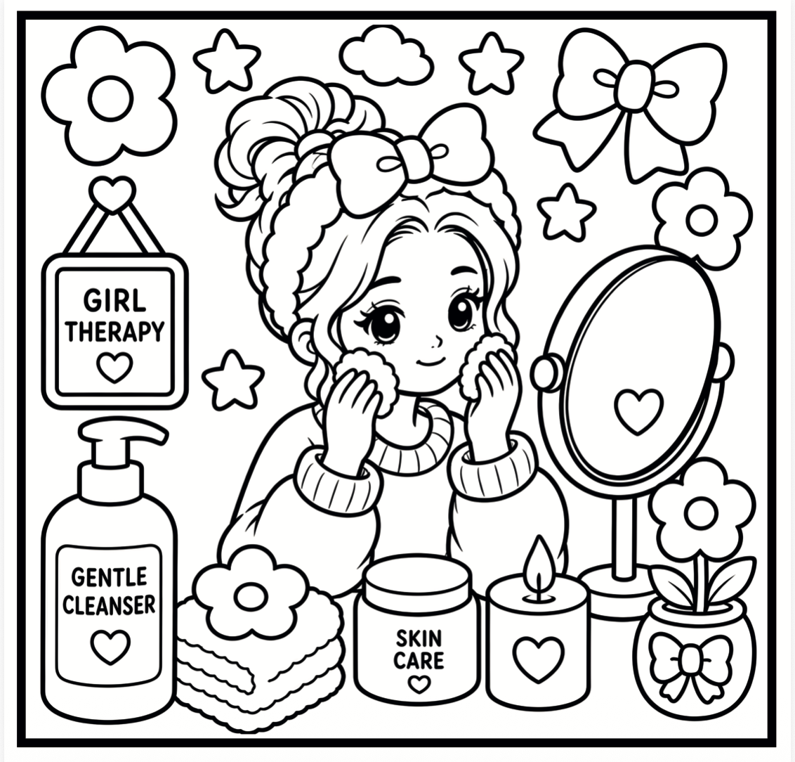 Girl Therapy: Skincare Days | A Soft-Life Coloring Book of Self-Care & Beauty