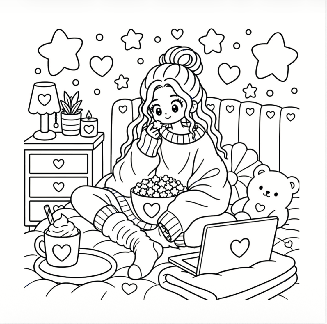Girl Therapy: Comfy Sweater Days | Cozy Coloring Book