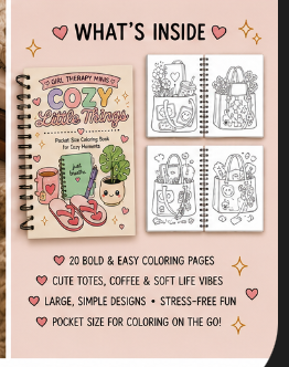 Girl Therpy Mini: Cozy Little Things | Pocket Sized Coloring Book