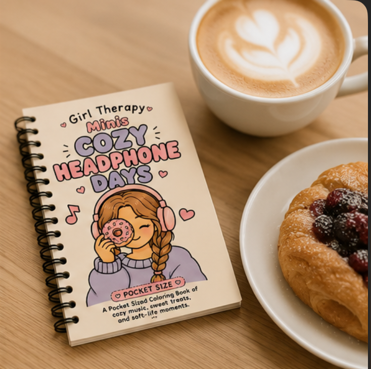 Girl Therapy Minis: Cozy Headphone Days Coloring Book