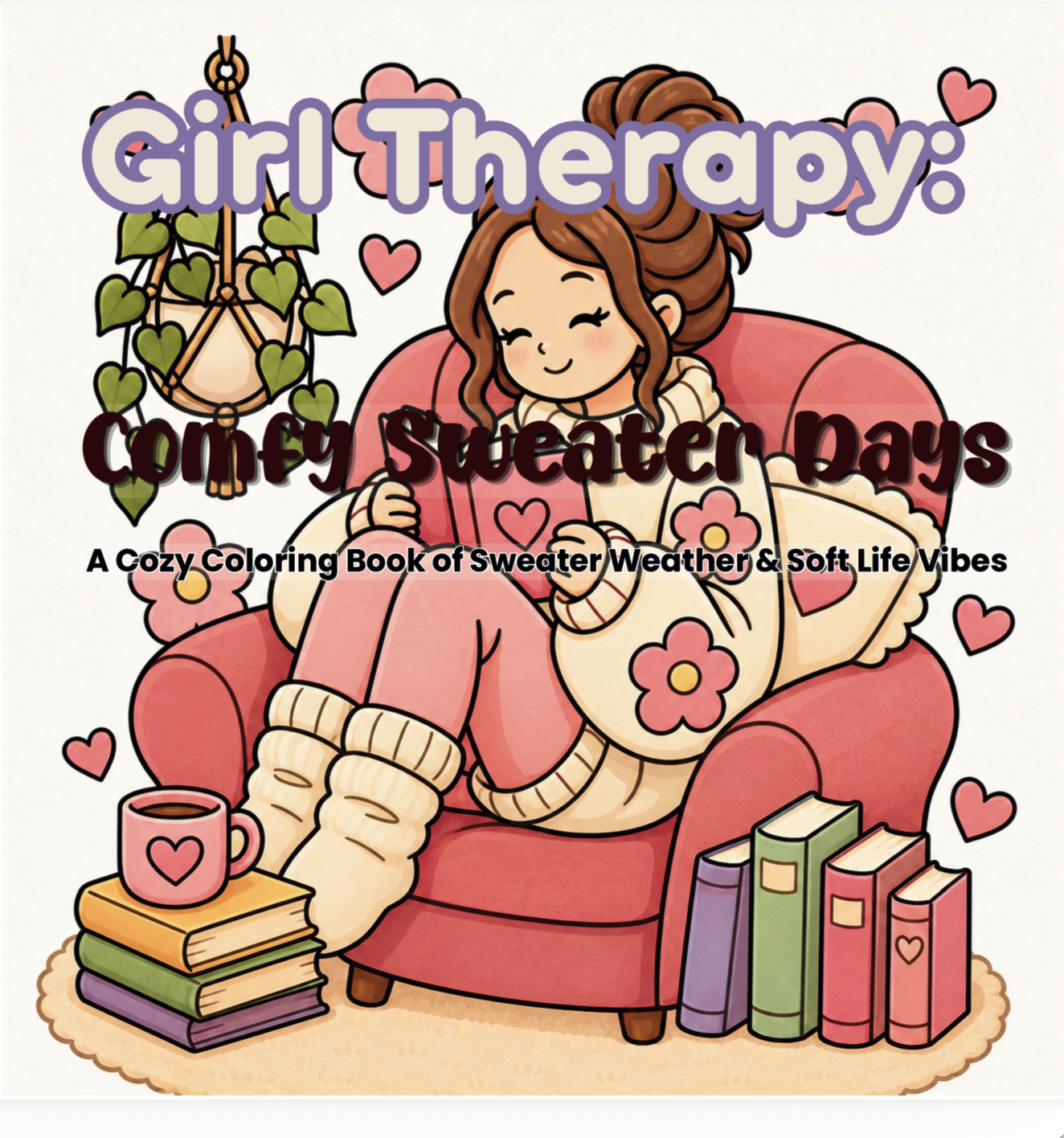 Girl Therapy: Comfy Sweater Days | Cozy Coloring Book