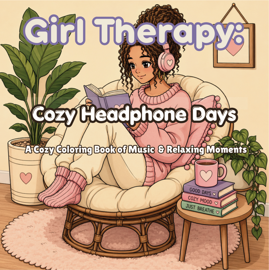 Cozy Headphone Days: Music & Relaxing Vibes Coloring Book