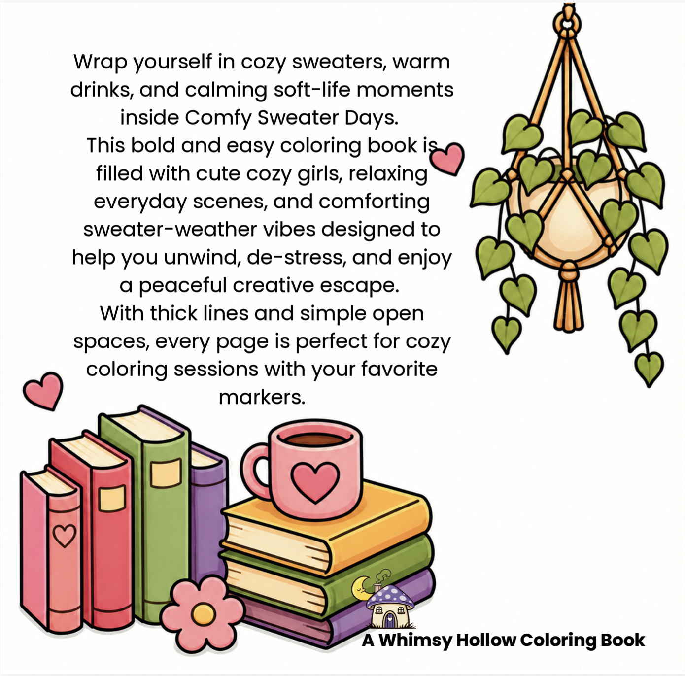 Girl Therapy: Comfy Sweater Days | Cozy Coloring Book