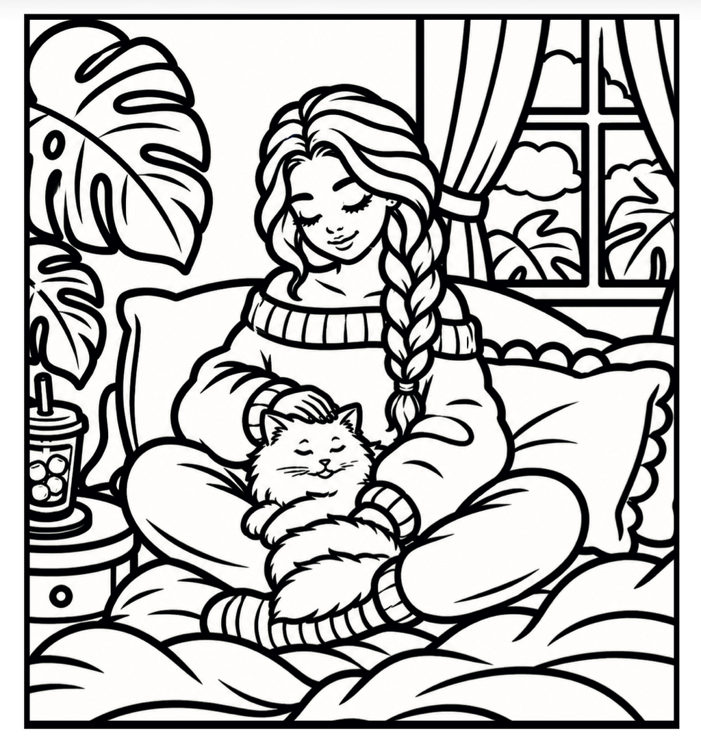 Monstera Soft Life Coloring Book | Little Squares Collection | 5×5 Spiral-Bound