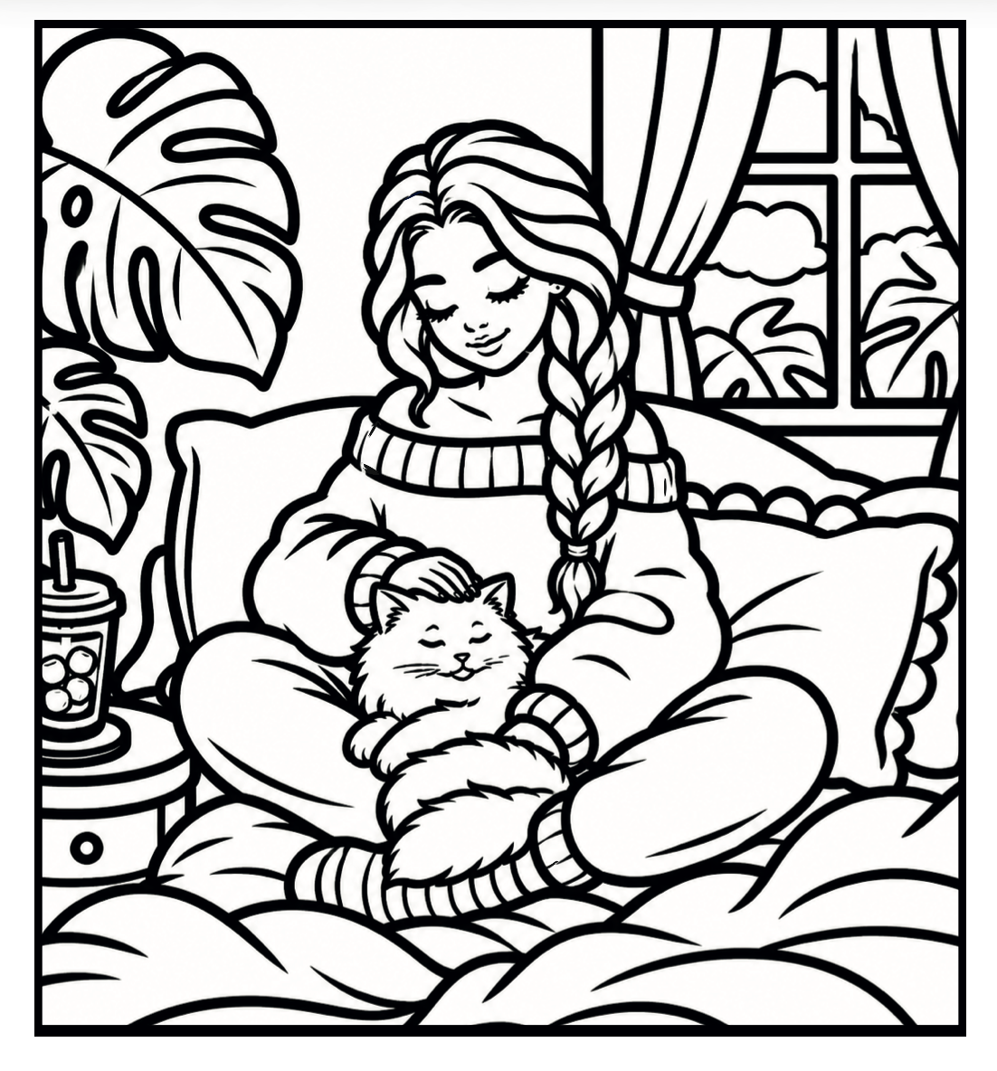 Monstera Soft Life Coloring Book | Little Squares Collection | 5×5 Spiral-Bound