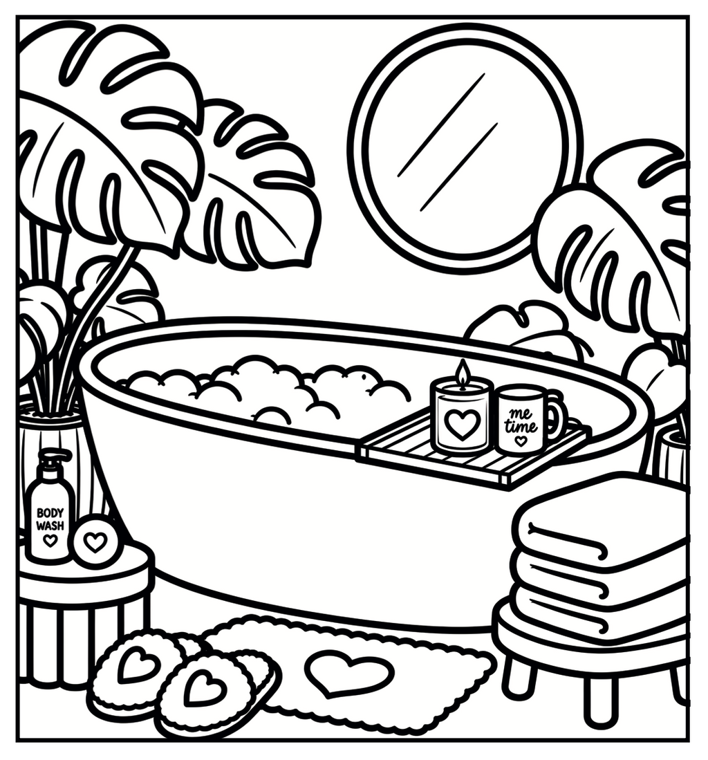 Monstera Soft Life Coloring Book | Little Squares Collection | 5×5 Spiral-Bound