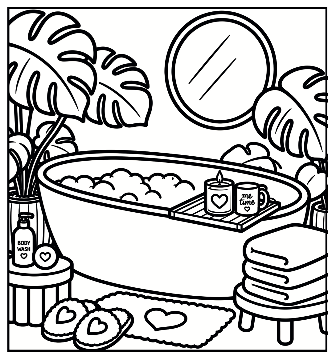 Monstera Soft Life Coloring Book | Little Squares Collection | 5×5 Spiral-Bound