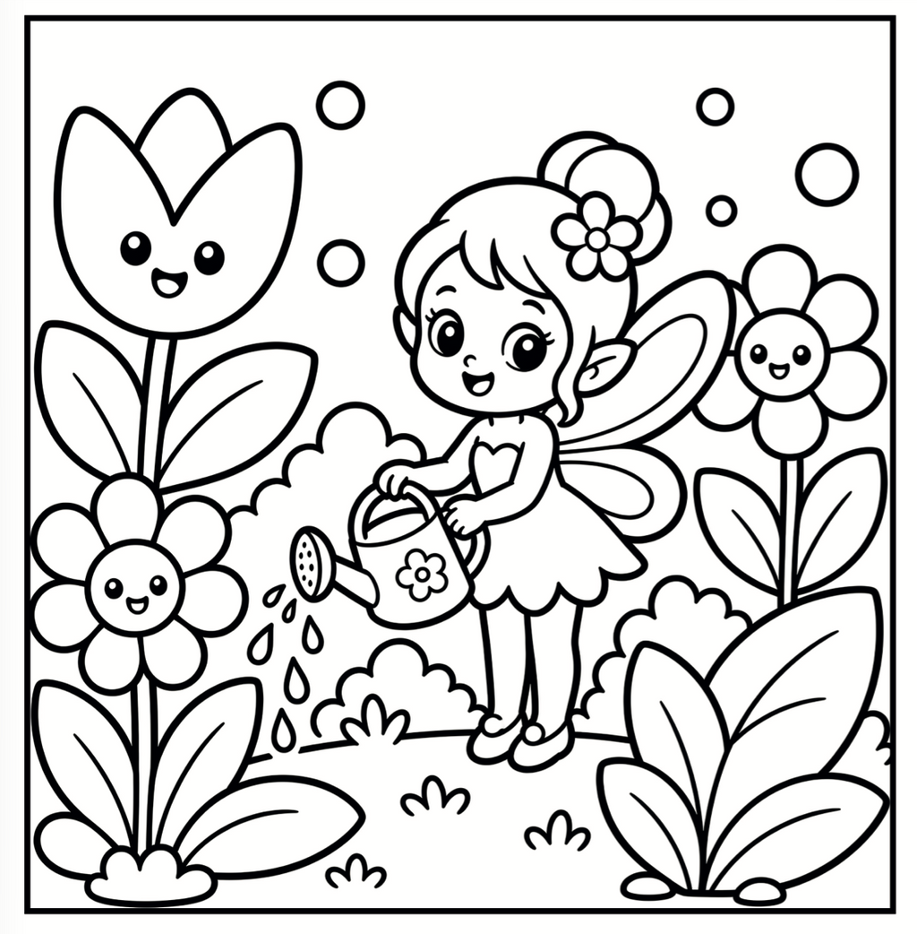 Fairy Garden Daydreams Coloring Book | Little Squares Collection | 5×5 Spiral-Bound