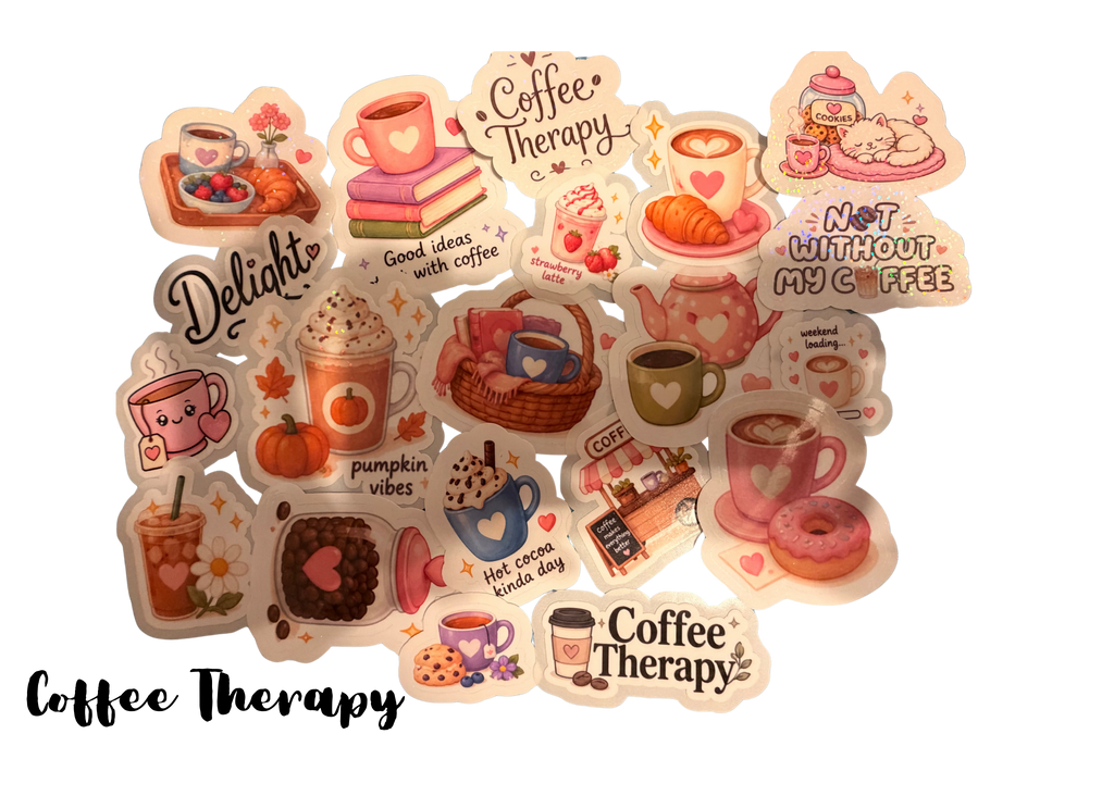 Coffee Therapy Sticker Jar