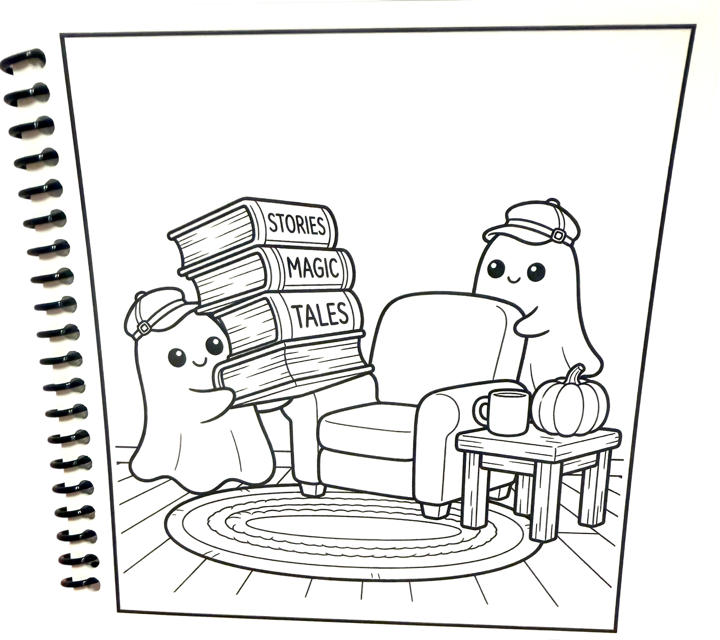 Ghostly Reading Nooks | Little Squares 5x5  Cozy Autumn Coloring Book