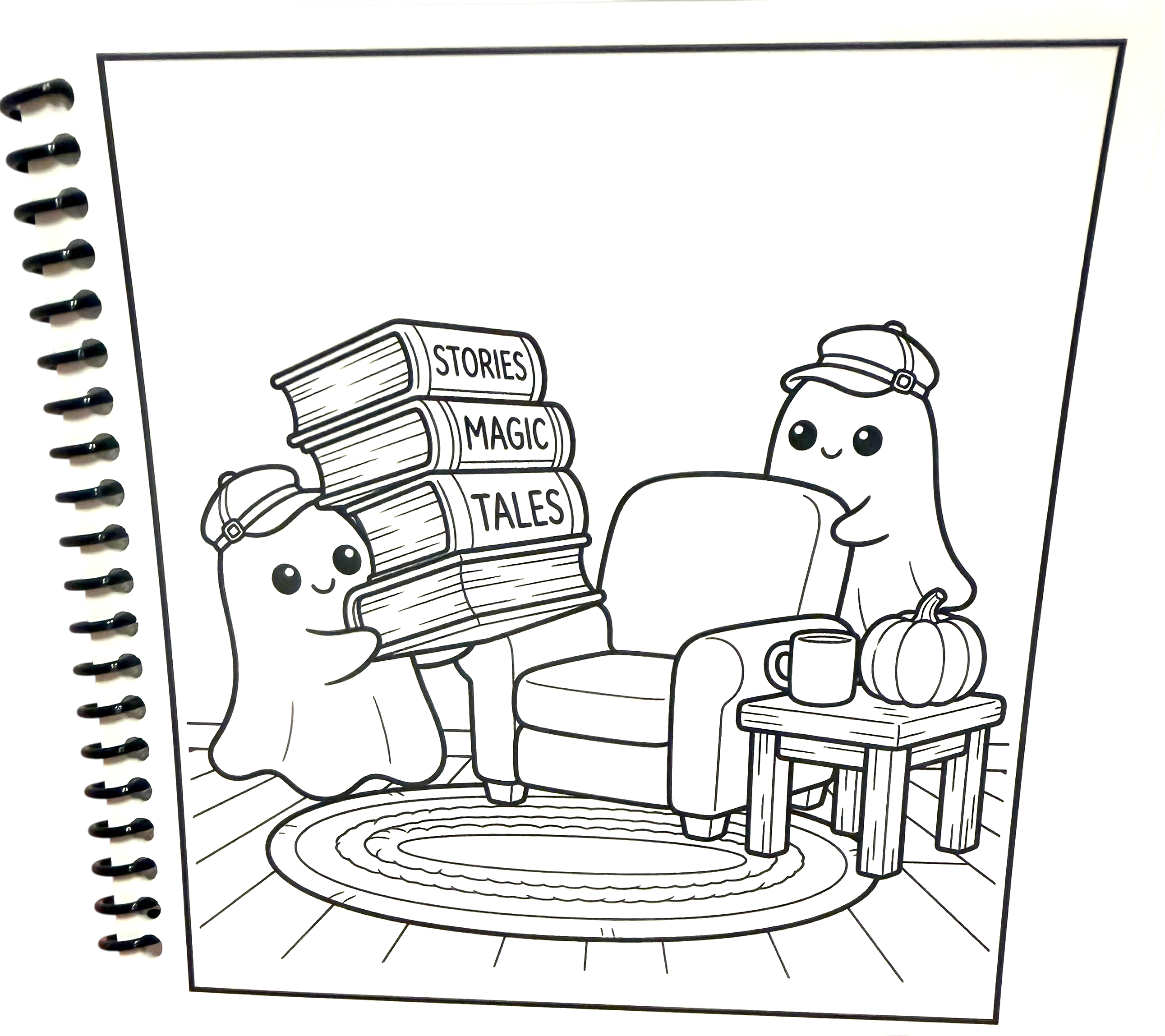 Ghostly Reading Nooks | Little Squares 5x5  Cozy Autumn Coloring Book