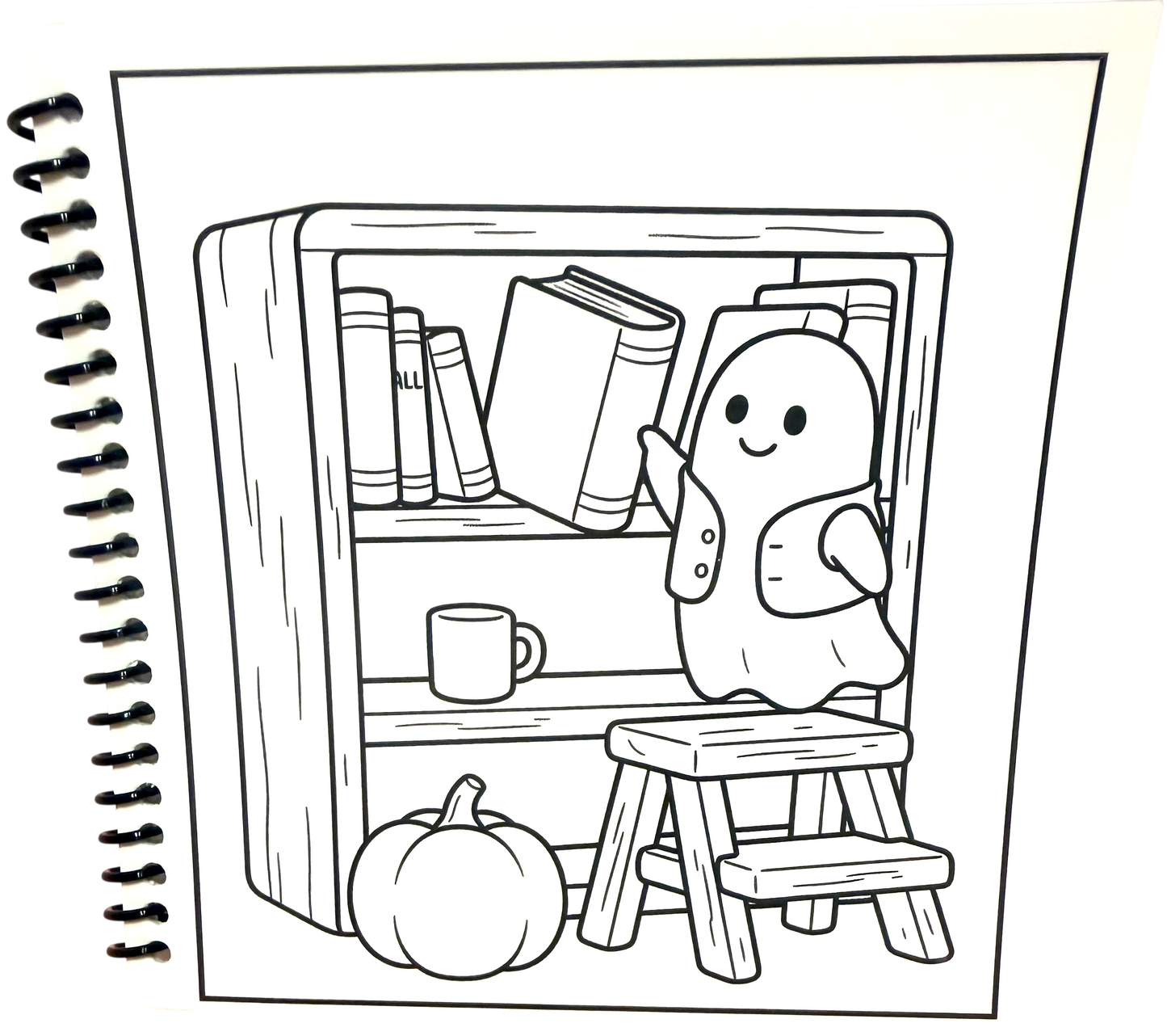 Ghostly Reading Nooks | Little Squares 5x5  Cozy Autumn Coloring Book