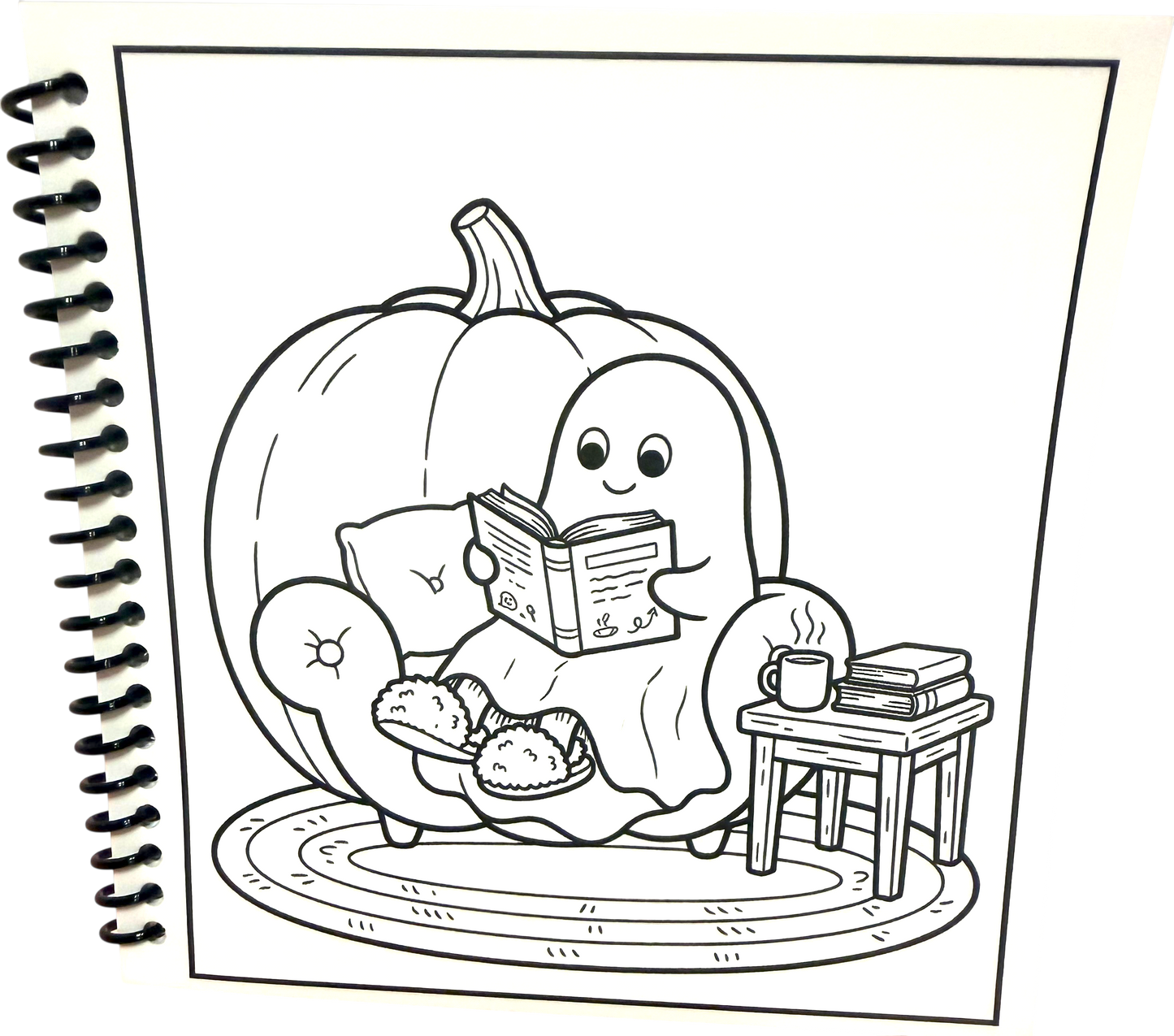 Ghostly Reading Nooks | Little Squares 5x5  Cozy Autumn Coloring Book