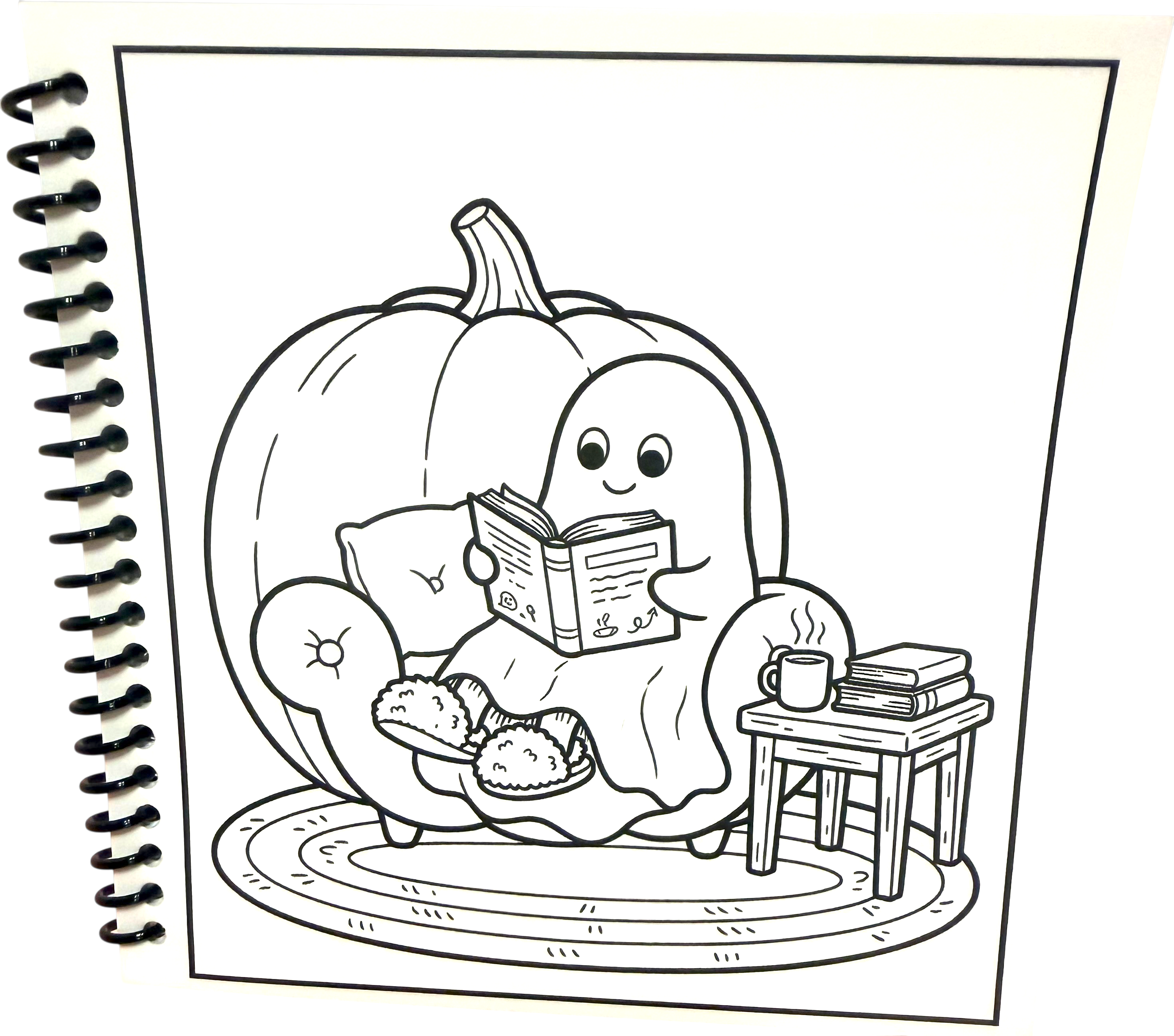 Ghostly Reading Nooks | Little Squares 5x5  Cozy Autumn Coloring Book