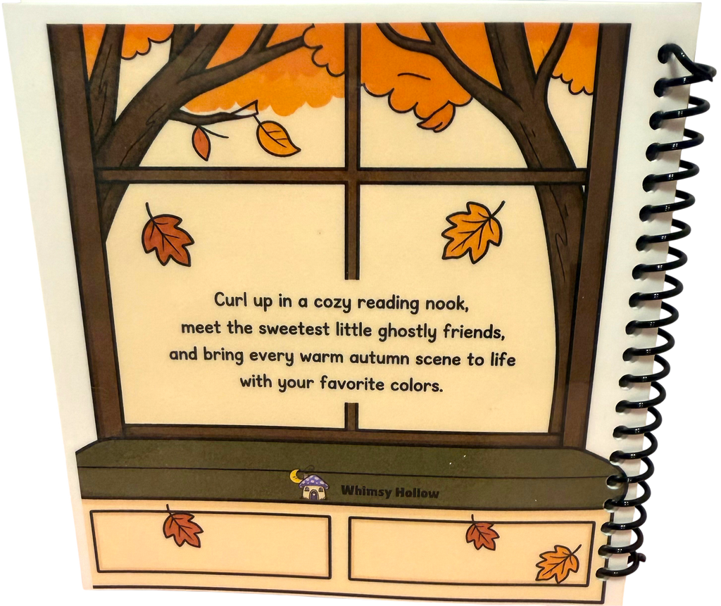 Ghostly Reading Nooks | Little Squares 5x5  Cozy Autumn Coloring Book