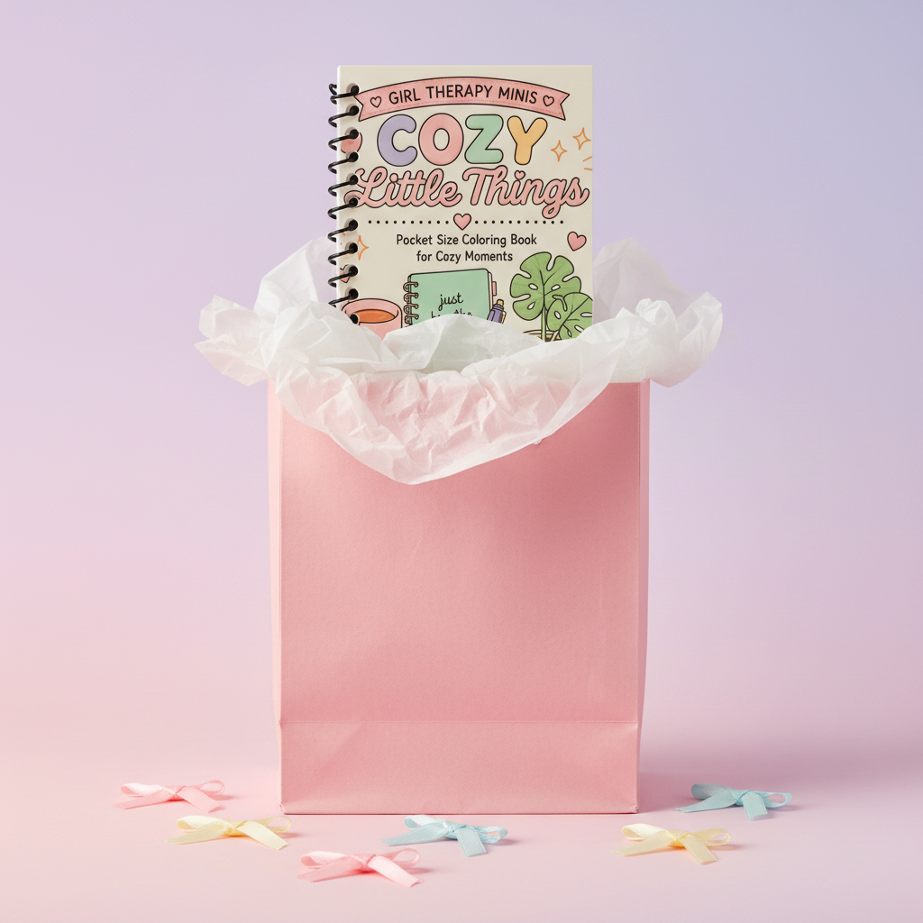 Girl Therapy Mini: Cozy Little Things | Pocket Sized Coloring Book