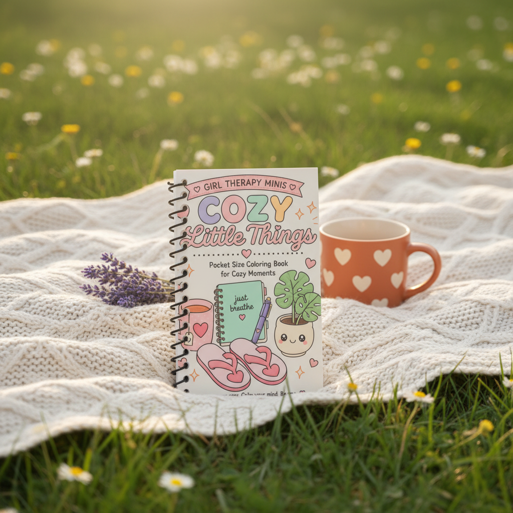 Girl Therapy Mini: Cozy Little Things | Pocket Sized Coloring Book