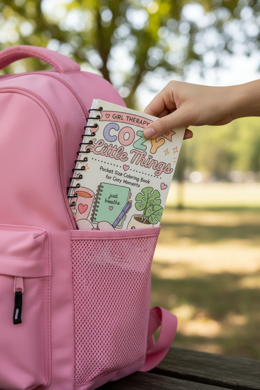 Girl Therapy Mini: Cozy Little Things | Pocket Sized Coloring Book