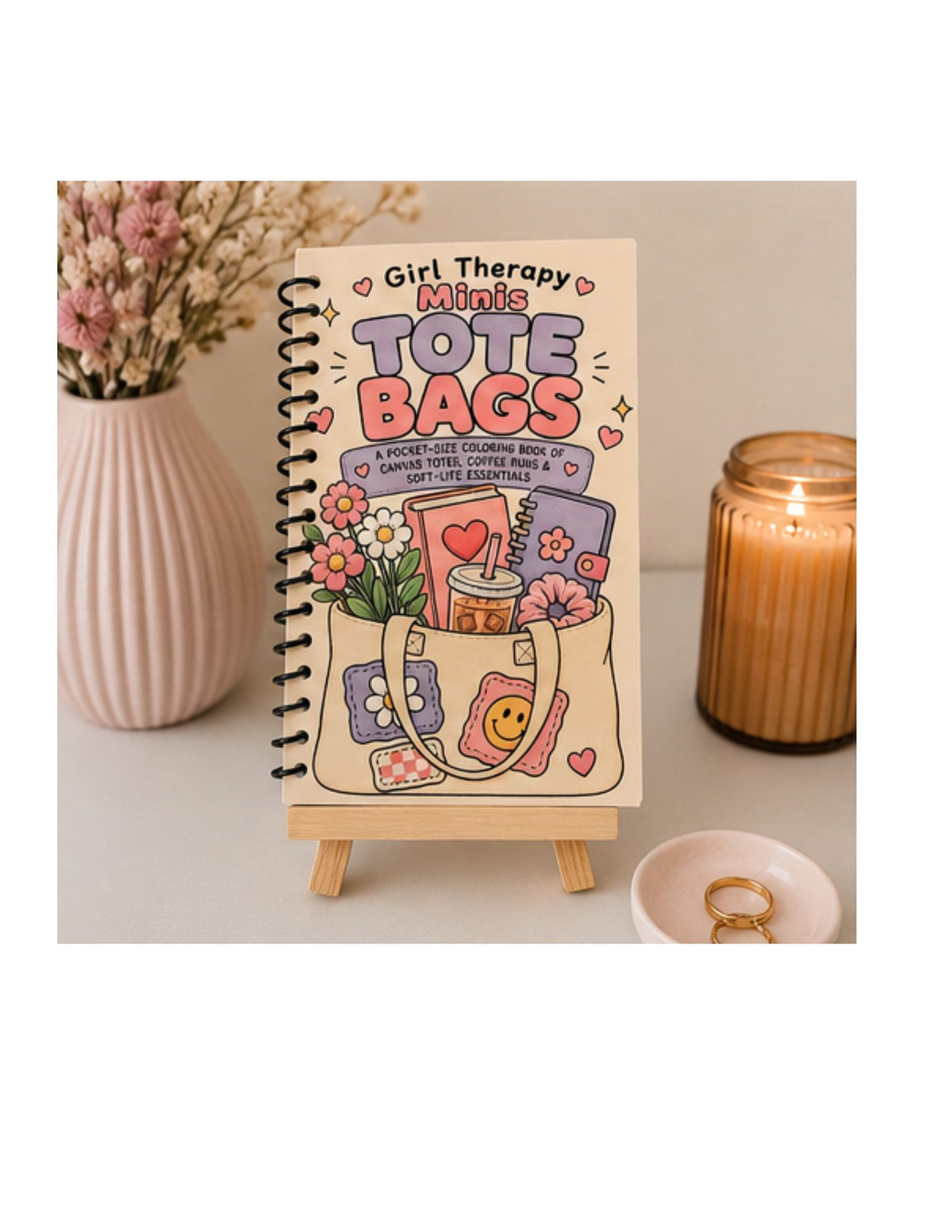Girl Therapy Minis: Tote Bags A Pocket-Size Coloring Book of Canvas Totes, Coffee Runs & Soft-Life Essentials