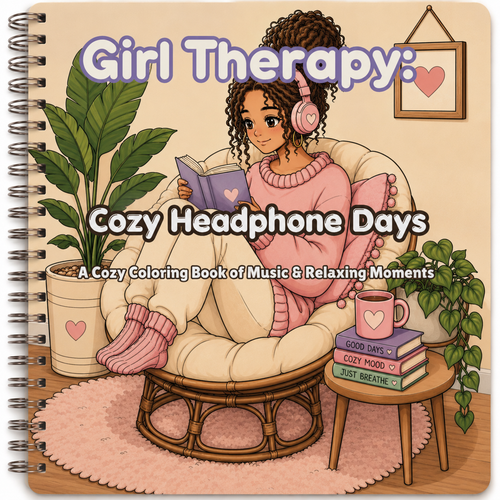 Cozy Headphone Days: Music & Relaxing Vibes Coloring Book