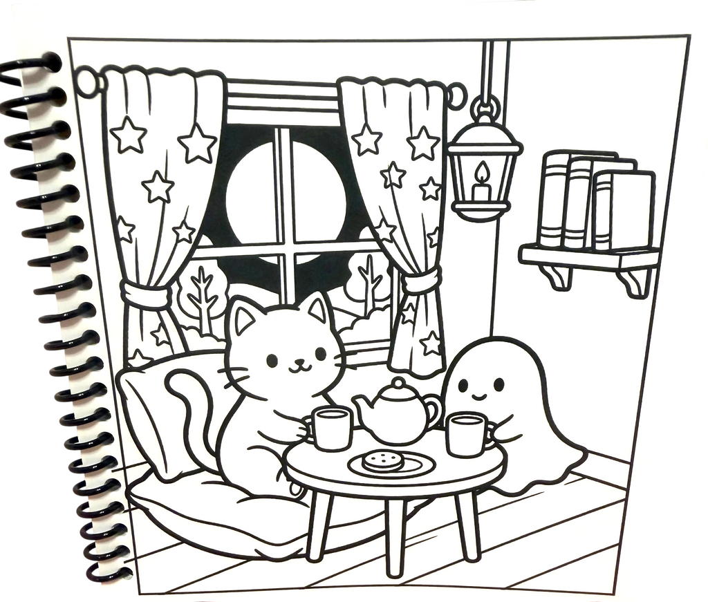 Whiskers After Midnight | Part of the Little Squares Coloring Book Collection