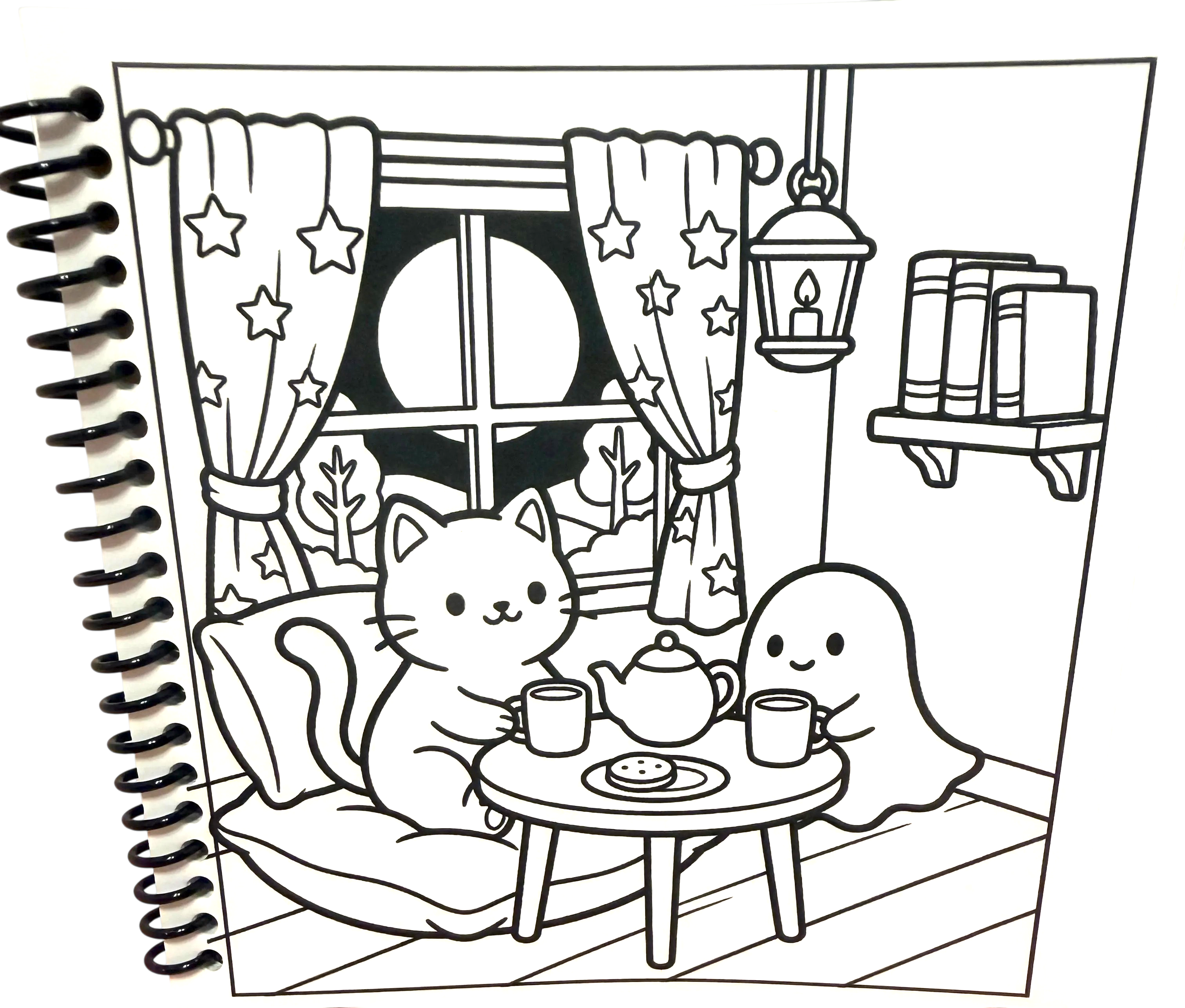 Whiskers After Midnight | Part of the Little Squares Coloring Book Collection