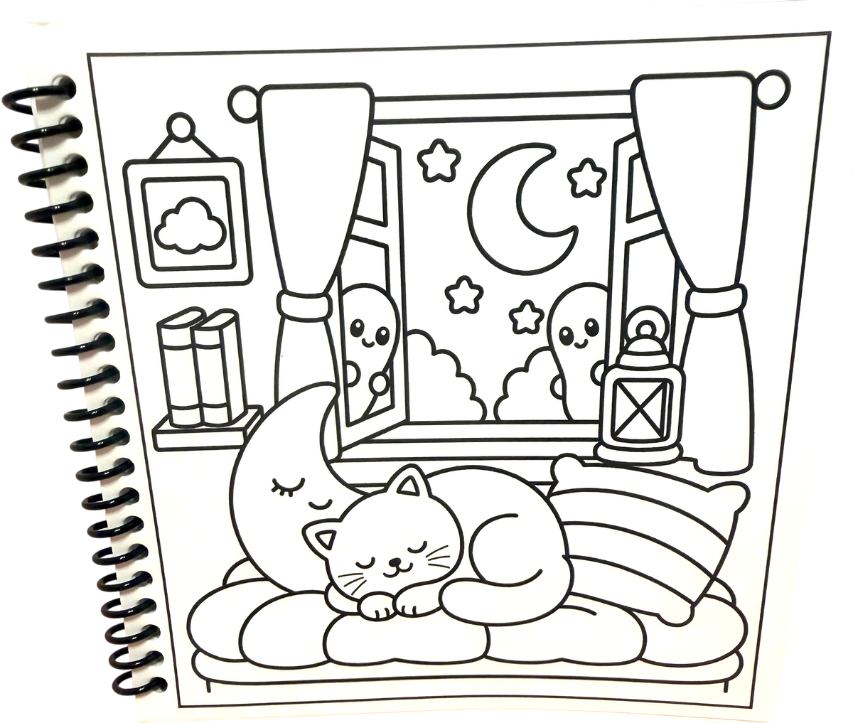 Whiskers After Midnight | Part of the Little Squares Coloring Book Collection