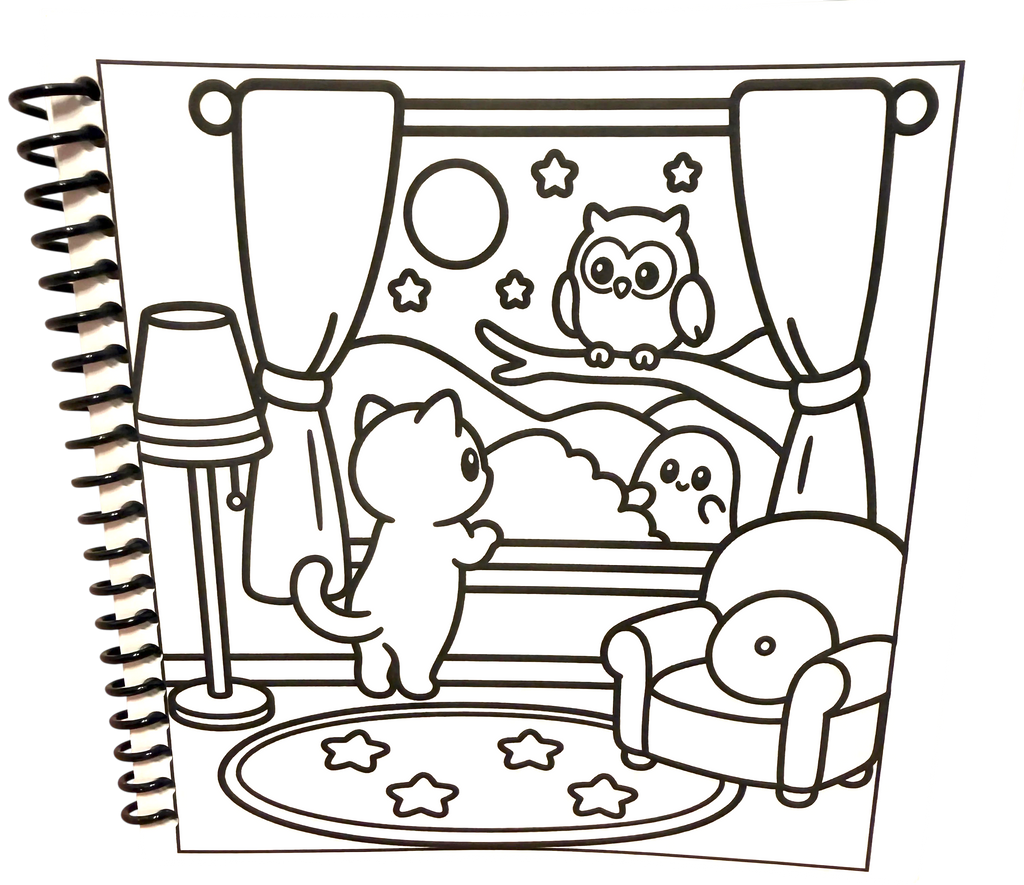 Whiskers After Midnight | Part of the Little Squares Coloring Book Collection
